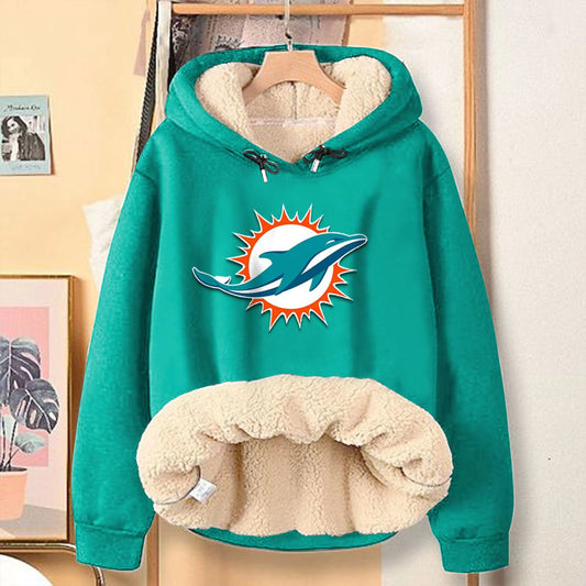 Casual Print Teddy Sherpa Fleece Hoodie
