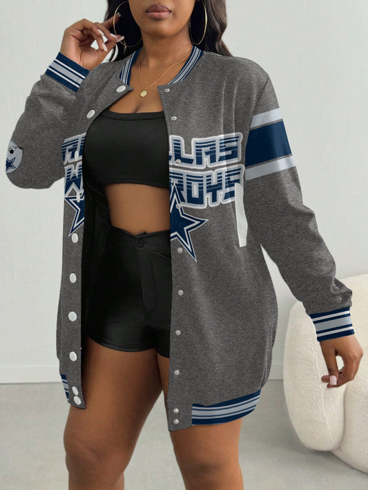 Dallas Cowboys Women's Limited Edition Button Down Long Sleeve Jacket Dress