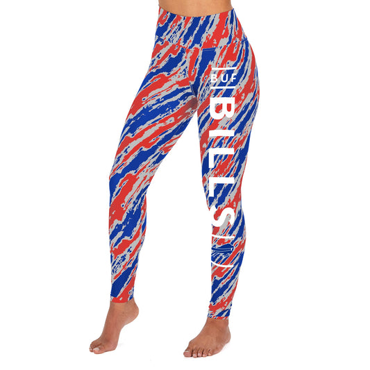 Zubaz NFL Women's Buffalo Bills Diagonal Streak Leggings