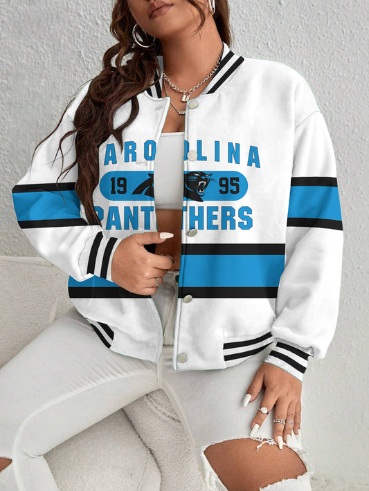 Carolina Panthers Women's Long Pass Full- Snap Casual Jacket