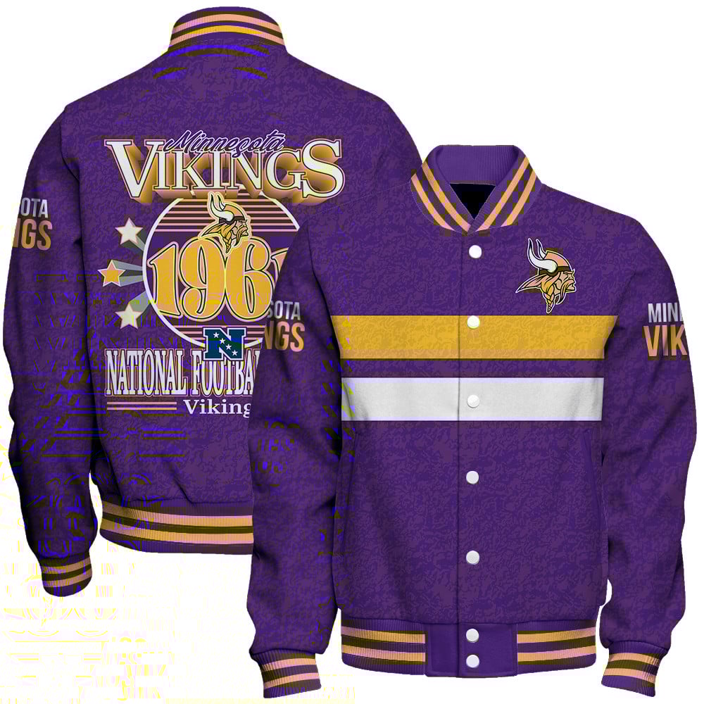 Minnesota Vikings Football Team 2025 -26 Super Durable Unisex Varsity Jacket