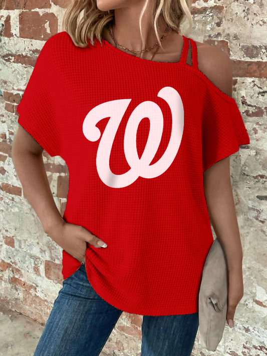 Asymmetrical Neck Short Sleeve T-Shirt