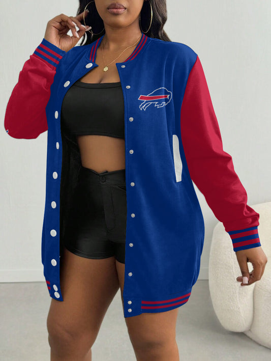 Buffalo Bills Women's Limited Edition Button Down Long Sleeve Jacket Dress