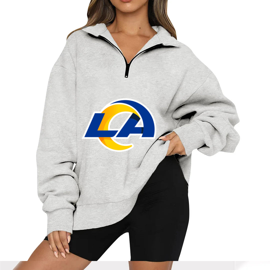 New Ladies Sports Leisure Lapel Zipper Sweatshirt