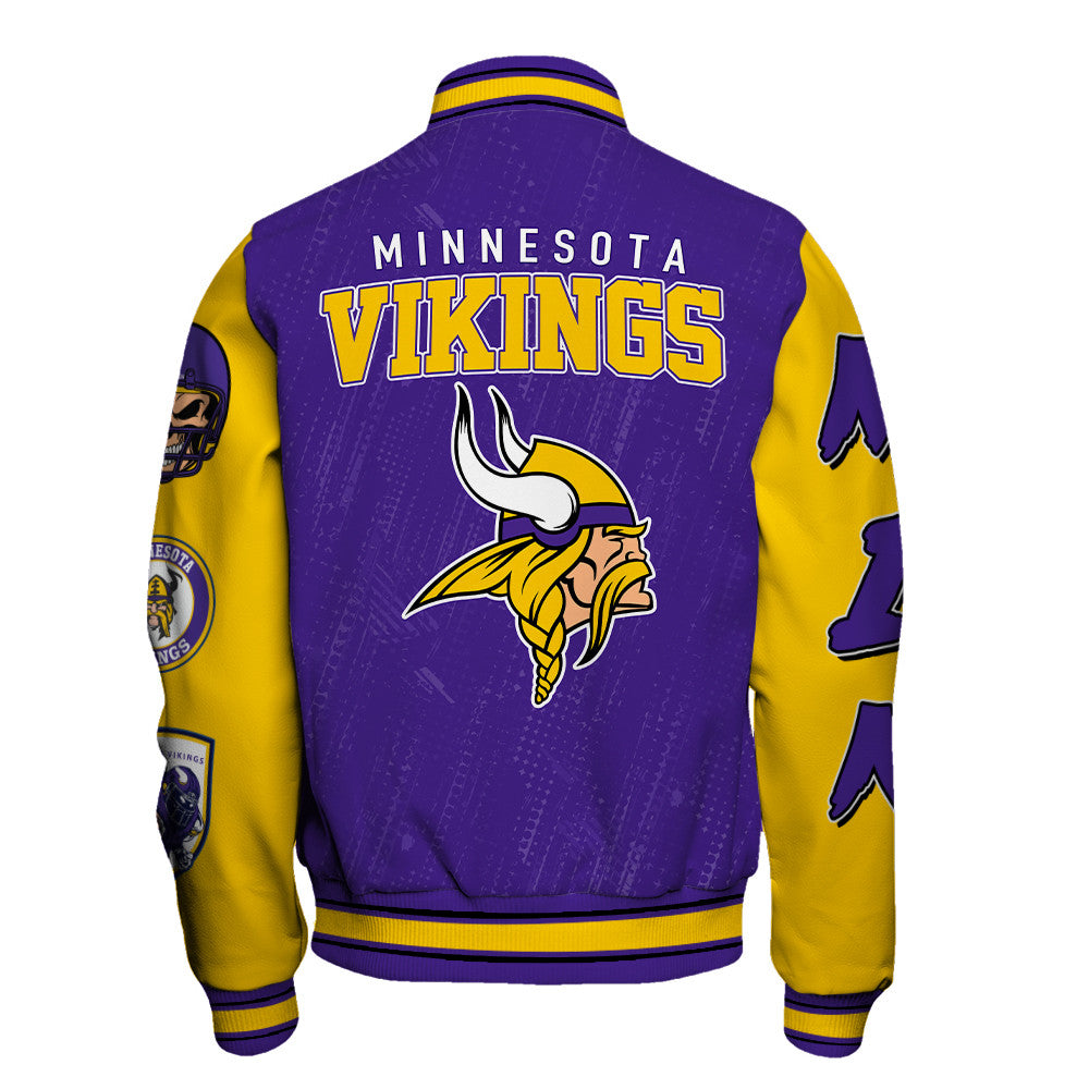 Minnesota Vikings National Football League Conquer Every Field Unisex Varsity Jacket