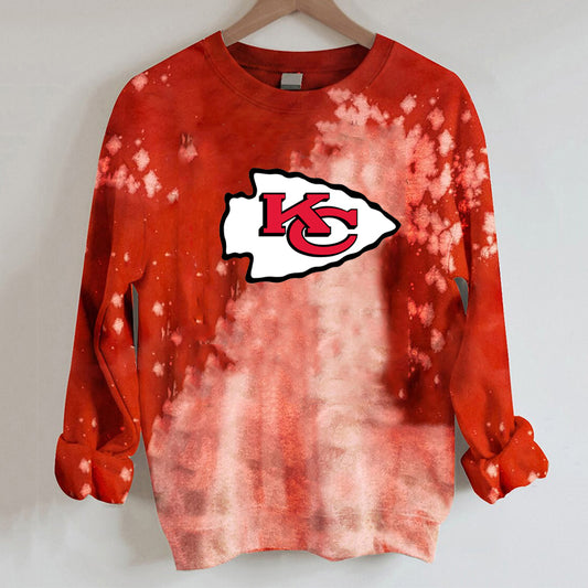 fashion tie dye printed long sleeve Pullover