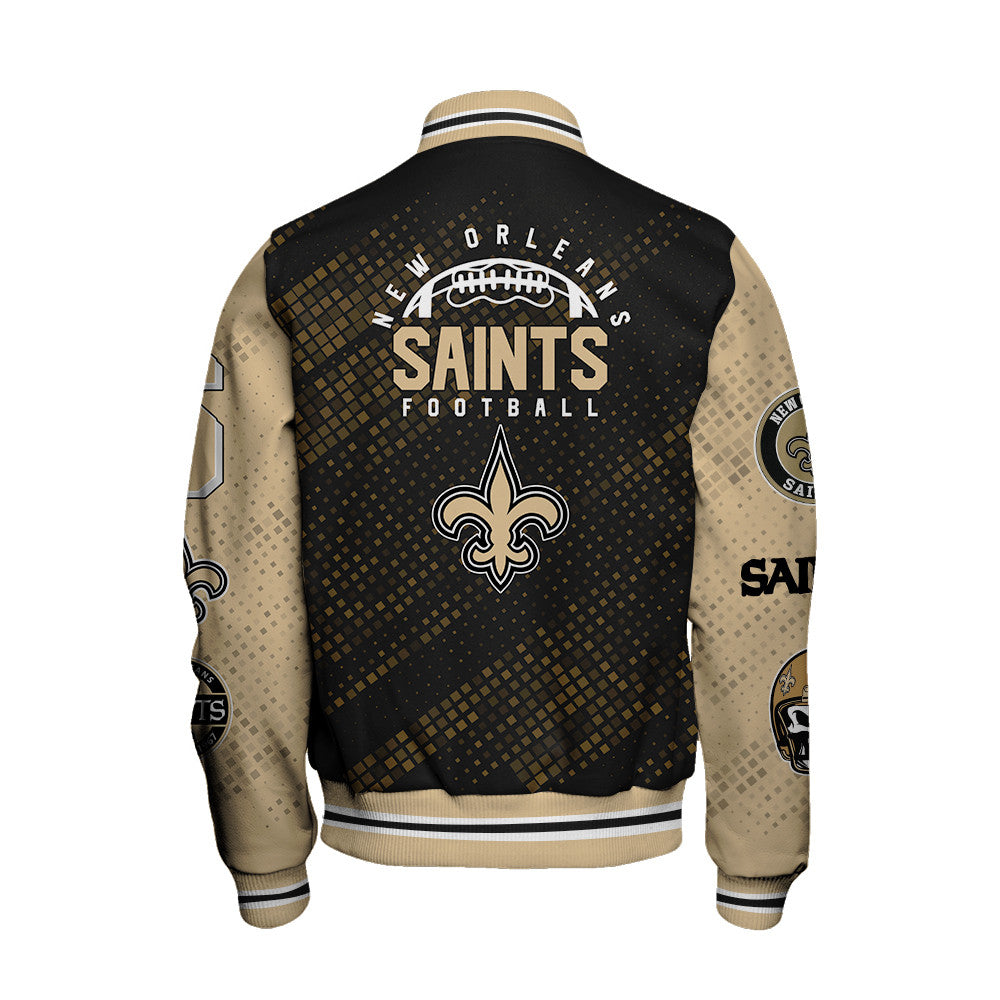 New Orleans Saints National Football League Pattern Varsity Jacket V13