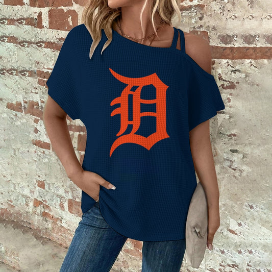 Asymmetrical Neck Short Sleeve T-Shirt