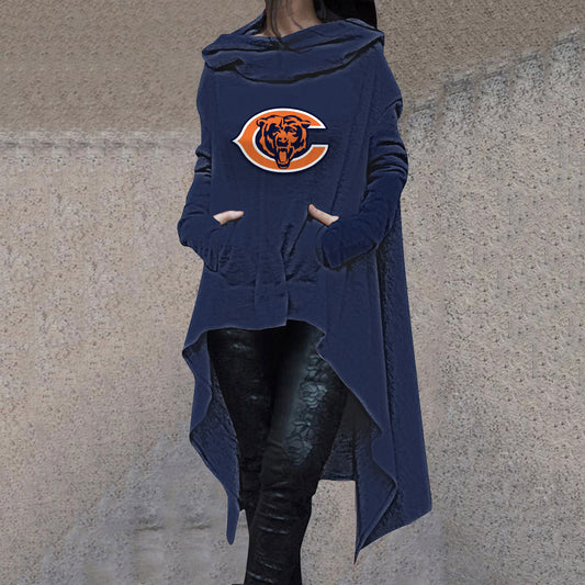 Fashionable Print Irregular Long Sleeve Sweatshirt