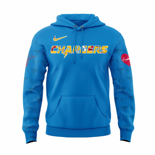 Los Angeles Chargers Nurses Appreciation 2025 Blue Combo Hoodie