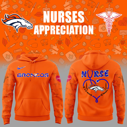 Denver Broncos Nurses Appreciation 2025 Orange Combo Hoodie