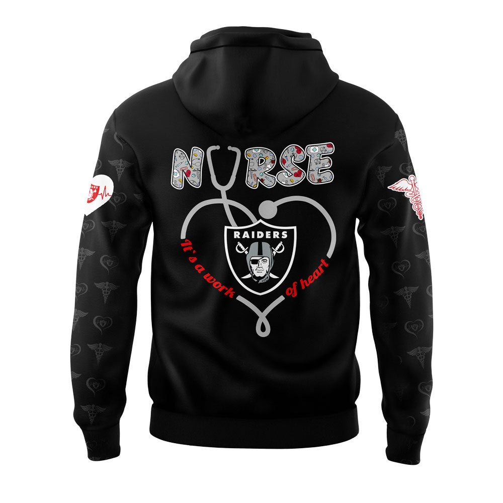 Las Vegas Raiders Nurses Appreciation 2025 Black Combo Hoodie
