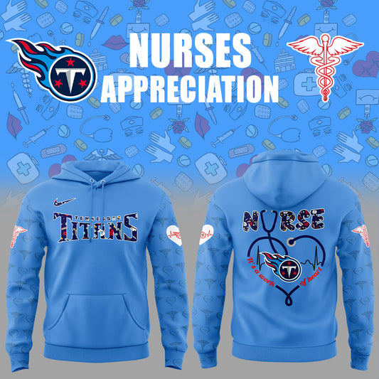 Tennessee Titans Nurses Appreciation 2025 Blue Combo Hoodie
