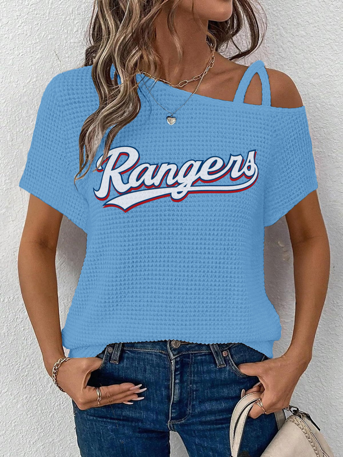 Asymmetrical Neck Short Sleeve T-Shirt