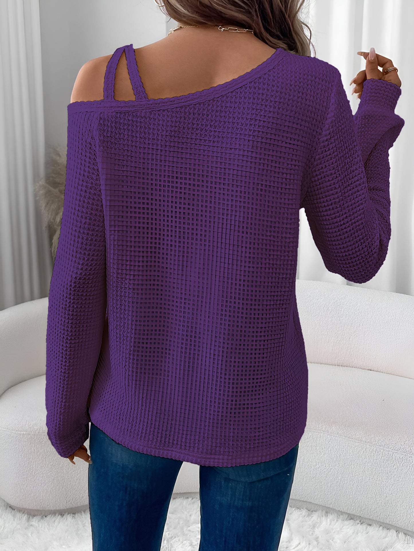 Asymmetric Off-Shoulder Women's Sweatshirt