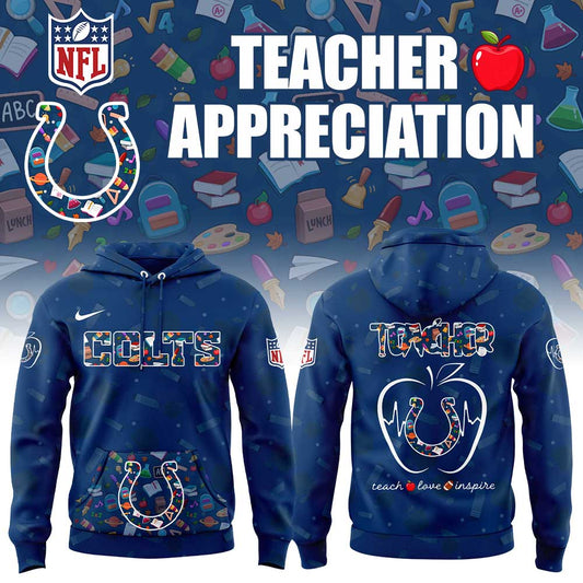 Indianapolis Colts TEACHER Appreciation New Hoodie