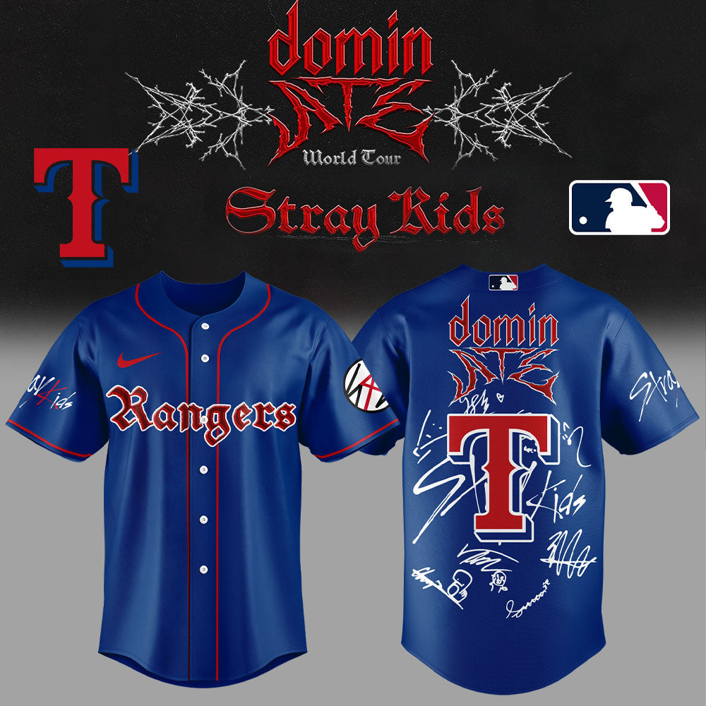 Texas Rangers x Stray Kids Word tour 2025 Jersey