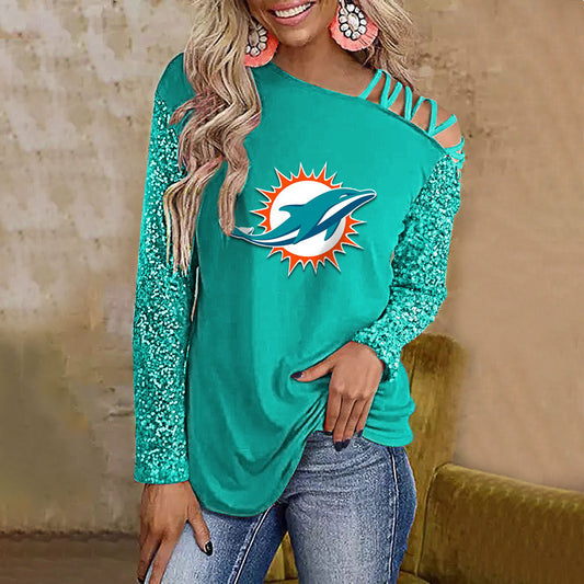 Color-Blocked Criss-Cross One Shoulder Blouse