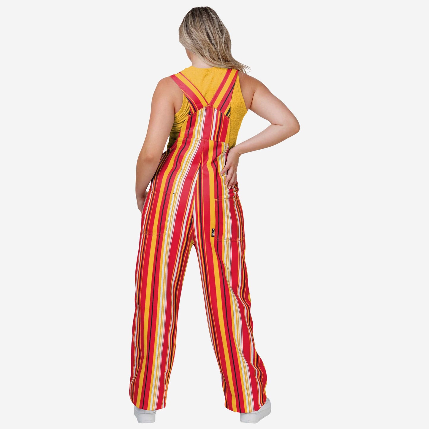 New Womens Hyper Stripe Bib Overalls