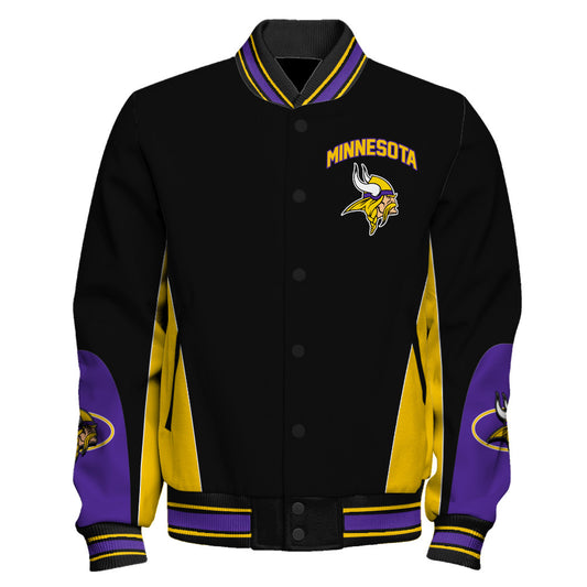 Minnesota Vikings Football Team 2025 - 26 In Sync With The Home Team Unisex Varsity Jacket