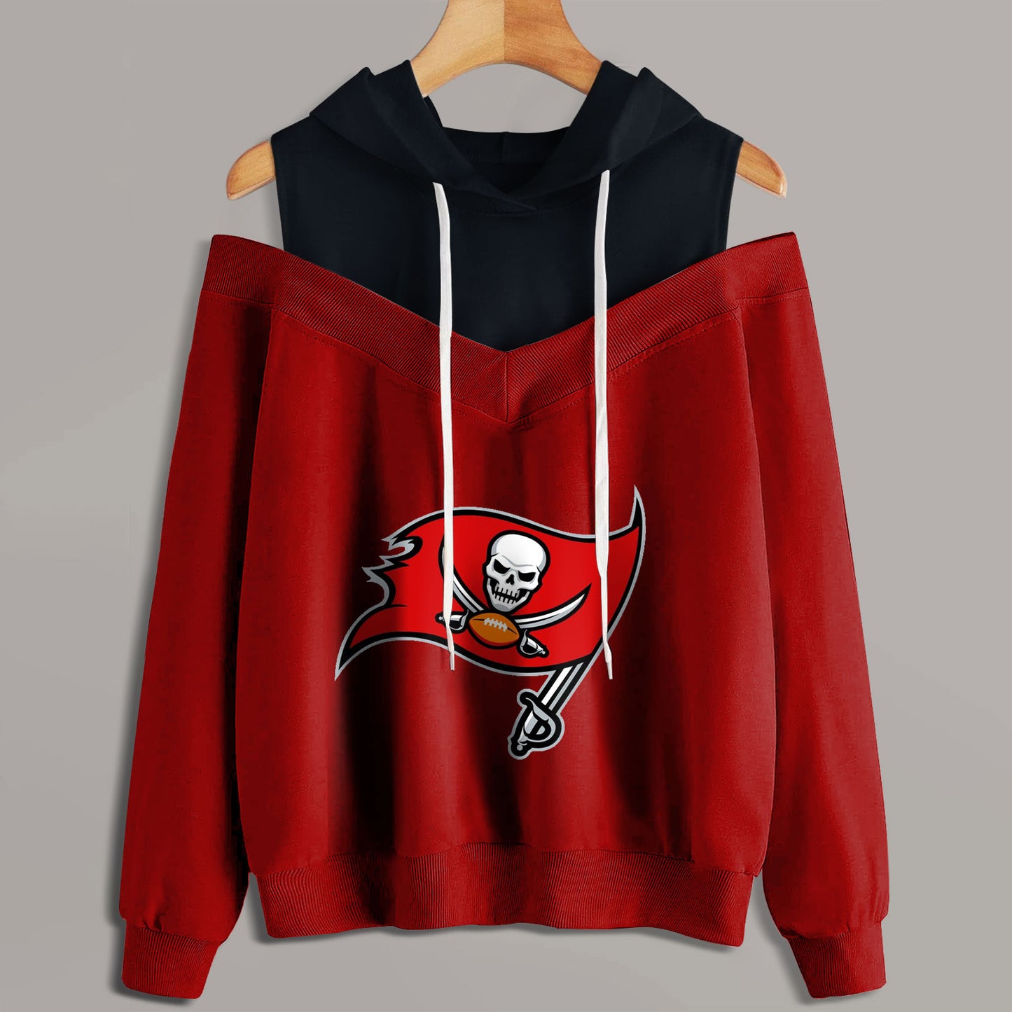 2 In 1 Colorblock Cold Shoulder Hoodie