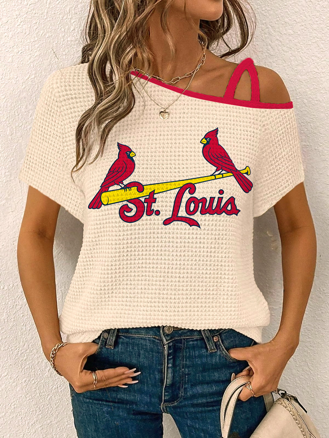 Asymmetrical Neck Short Sleeve T-Shirt