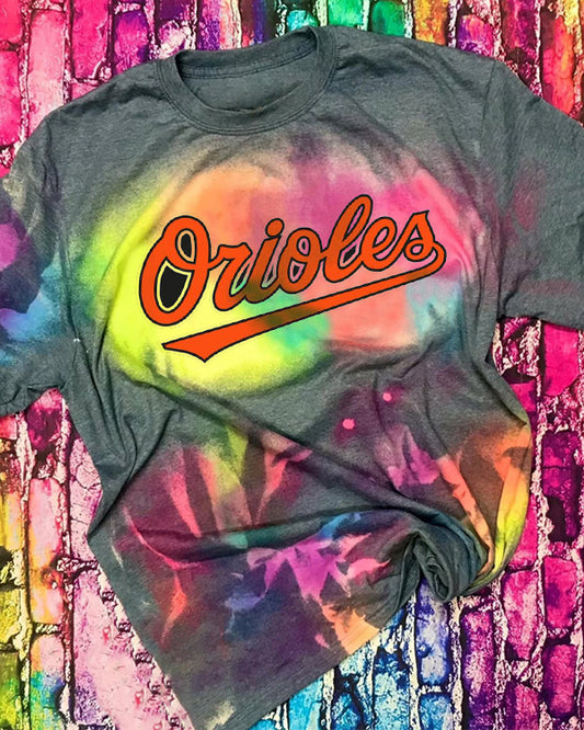 Baltimore Orioles Tie-dye Round Neck T Shirt