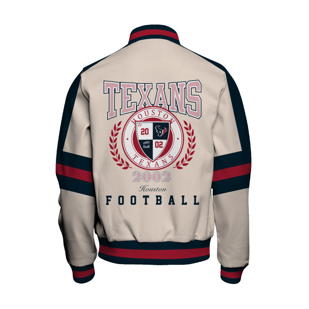 Houston Texans Football Team 2025 -26 Feel The Power Unisex Varsity Jacket
