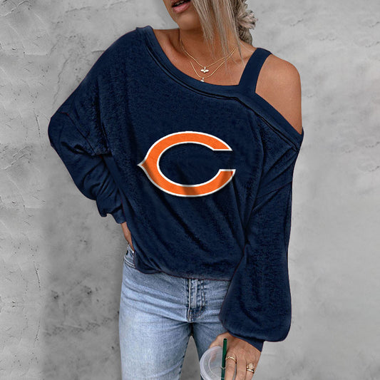 ASYMMETRICAL NECK SHIFT CASUAL LONG SLEEVE TOP