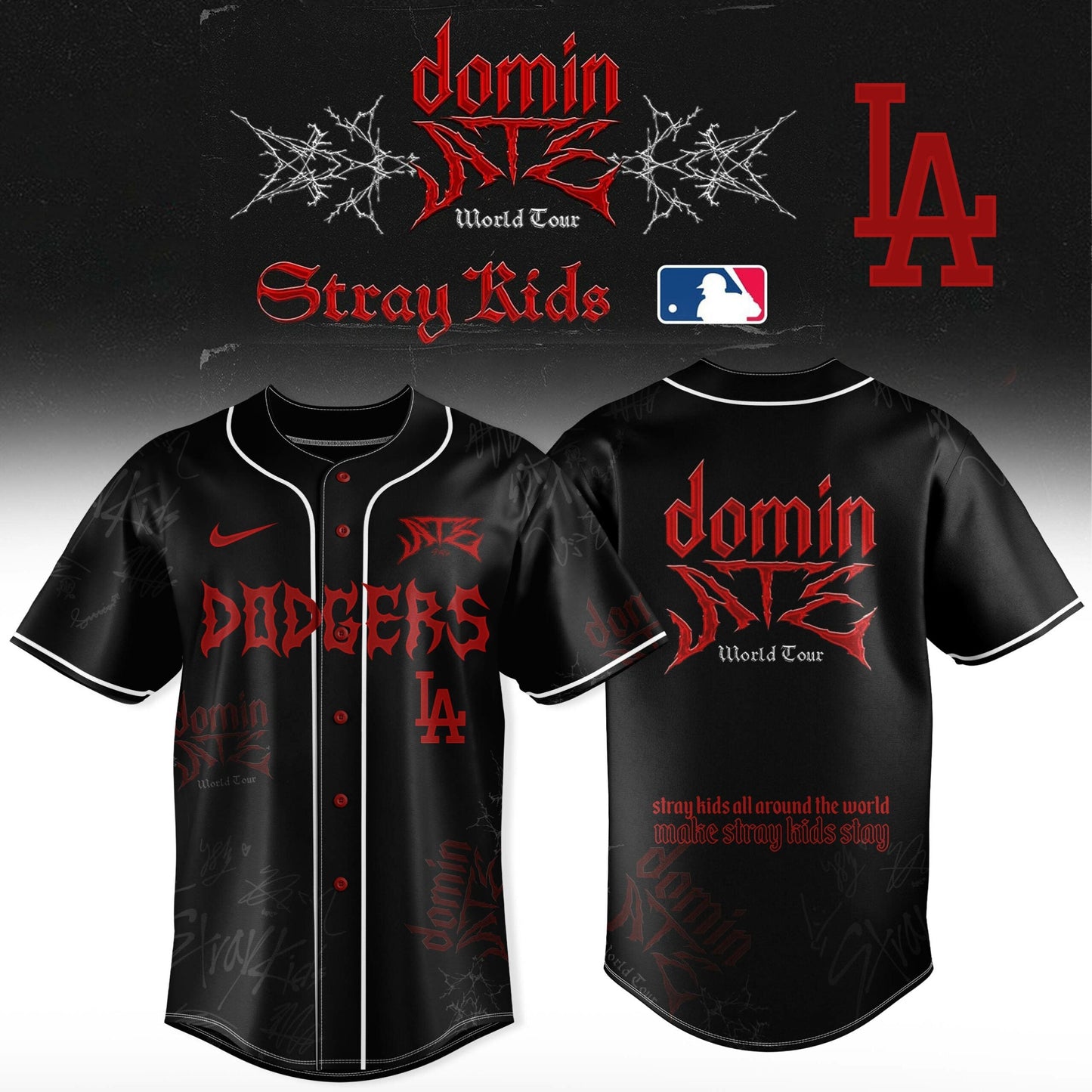Los Angeles Dodgers x Stray Kids â€“ DominATE World Tour 2025 Jersey