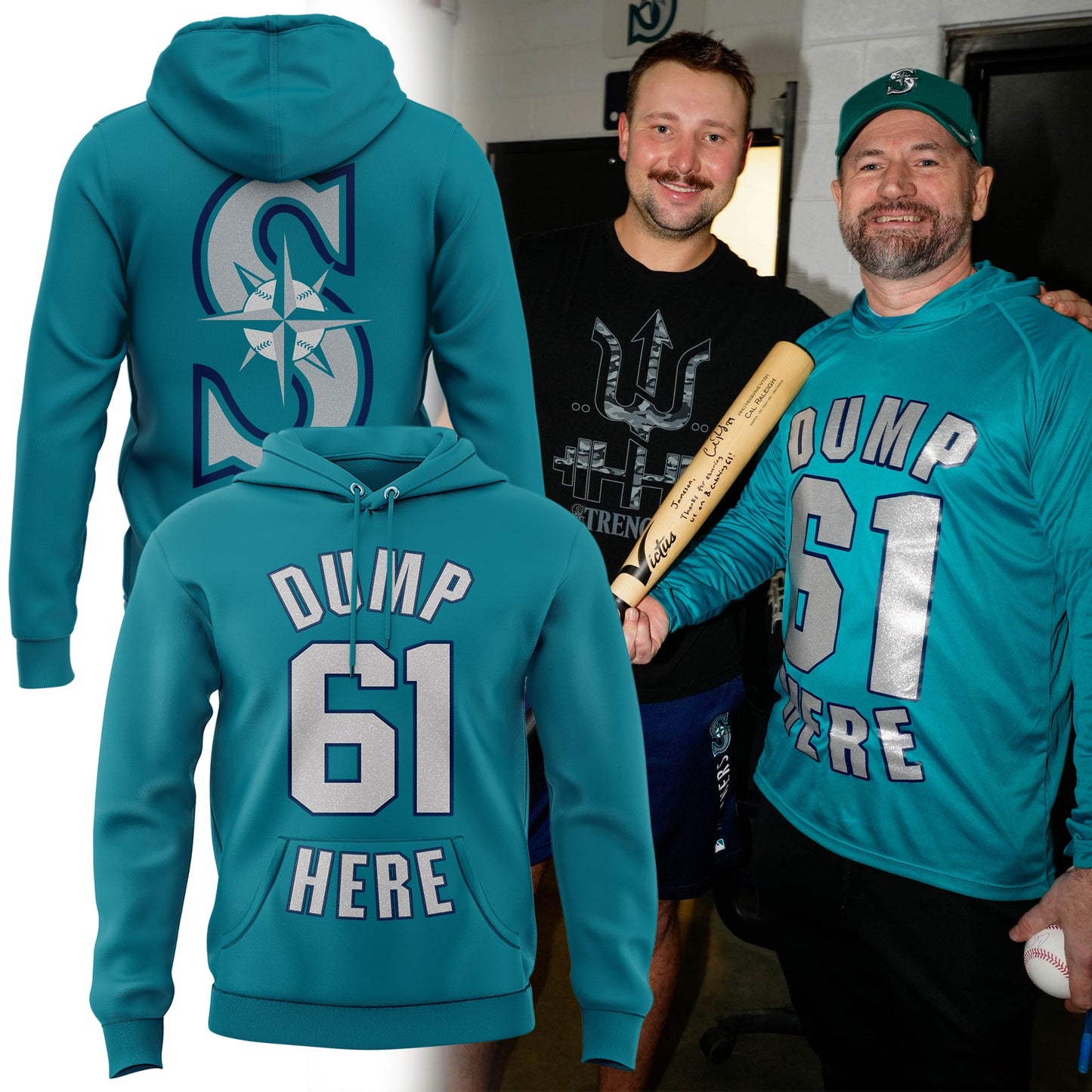 Seattle Mariners Dump 61 Here” Hoodie – HR #61+ Custom