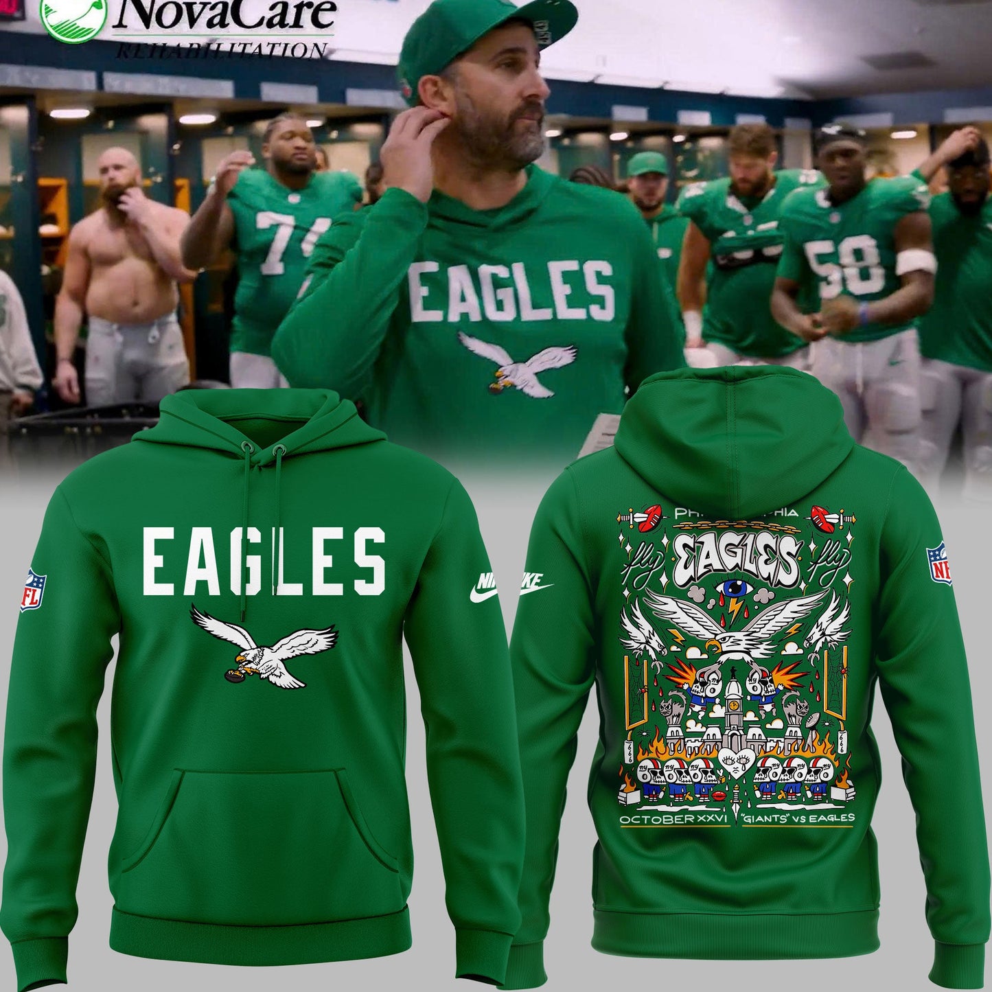 Philadelphia Eagles Seeing (Kelly) Green Hoodie