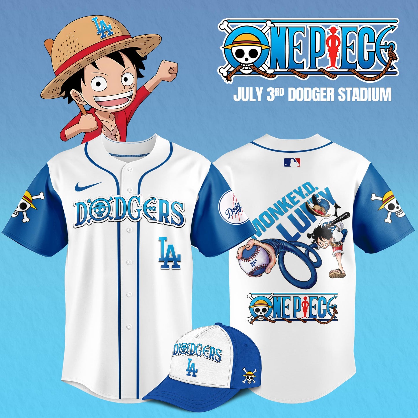 Los Angeles Dodgers x One Piece Night Game 2025 Limited Edition Jersey