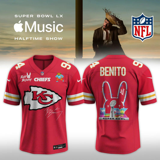 Kansas City Chiefs Bad Bunny 2026 Super Bowl LX Customized Jersey
