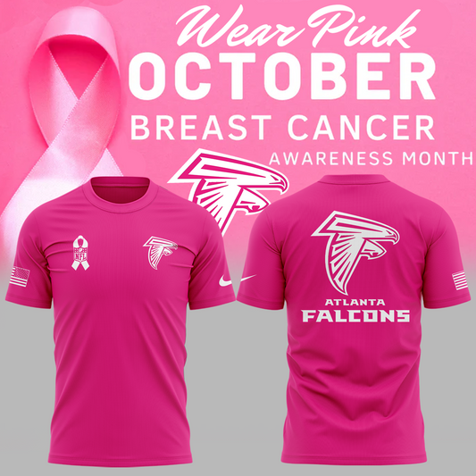 Atlanta Falcons Breast Cancer Awareness Pink Tshirt 2025