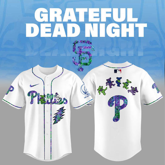 Philadelphia Phillies Grateful Dead Night Jersey Flat Cap Set