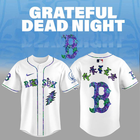 Boston Red Sox Grateful Dead Night Jersey Flat Cap Set