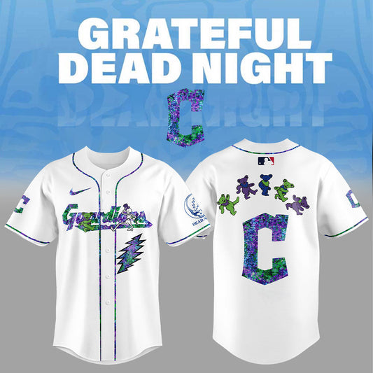 Cleveland Guardians Grateful Dead Night Jersey Flat Cap Set
