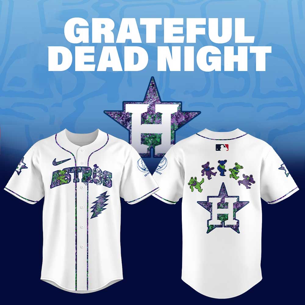 Houston Astros Grateful Dead Night Jersey Flat Cap Set
