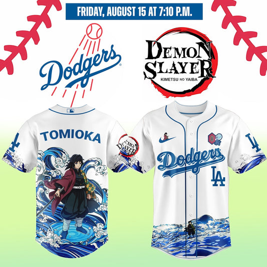 LA Dodgers _ Demon Slayer Tomioka Giyu Jersey 2025