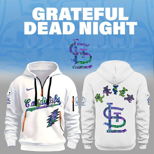 StLouis Cardinals Grateful Dead Night Zip Long Sleeve Hoodie