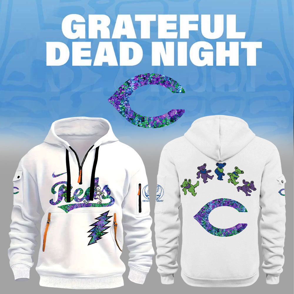 Cincinnati Reds Grateful Dead Night Zip Long Sleeve Hoodie