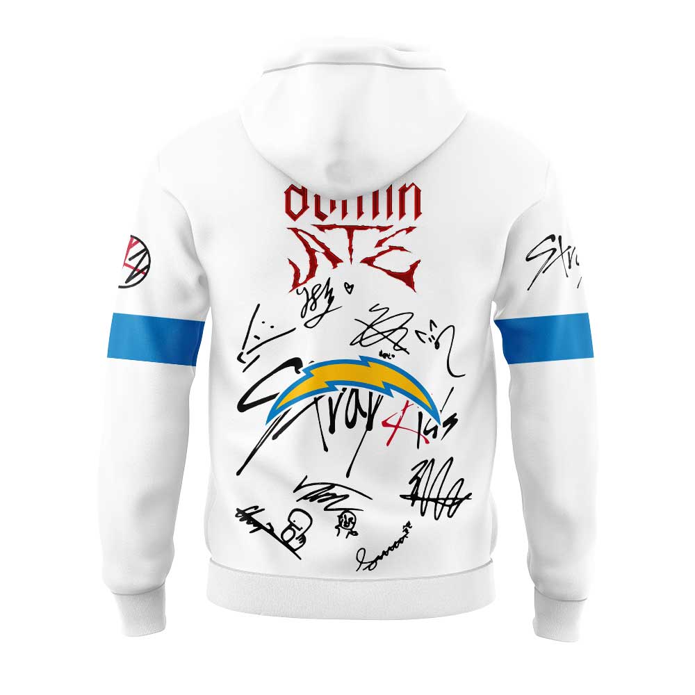 Limited Edition Los Angeles Chargers x ATE Show Signature White Hoodie