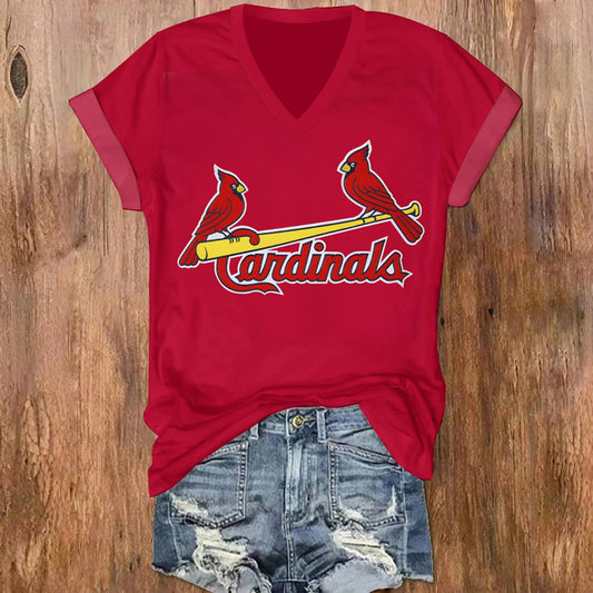 Summer Women's Solid Color V-Neck Short Sleeve T-Shirt