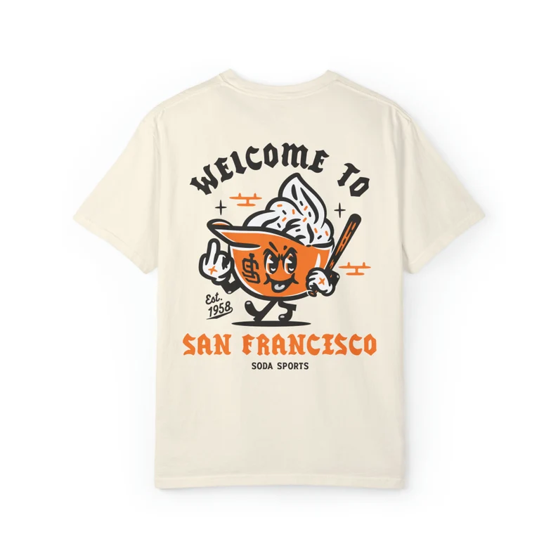 ( 3 colors)San Francisco Giants Soft Serve Welcome unisex t-shirt