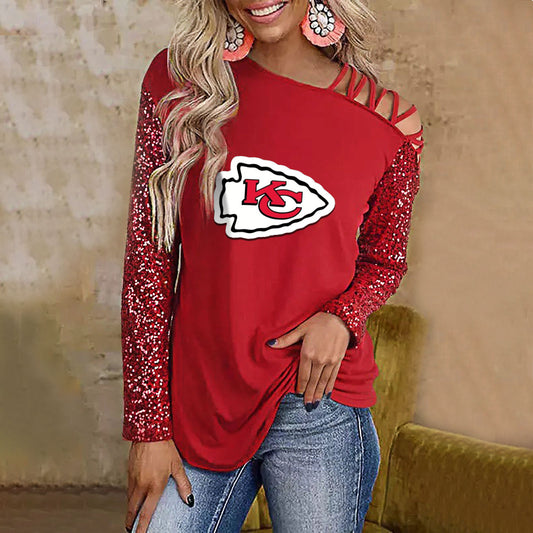 Color-Blocked Criss-Cross One Shoulder Blouse