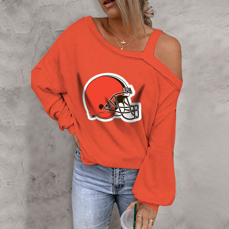 ASYMMETRICAL NECK SHIFT CASUAL LONG SLEEVE TOP