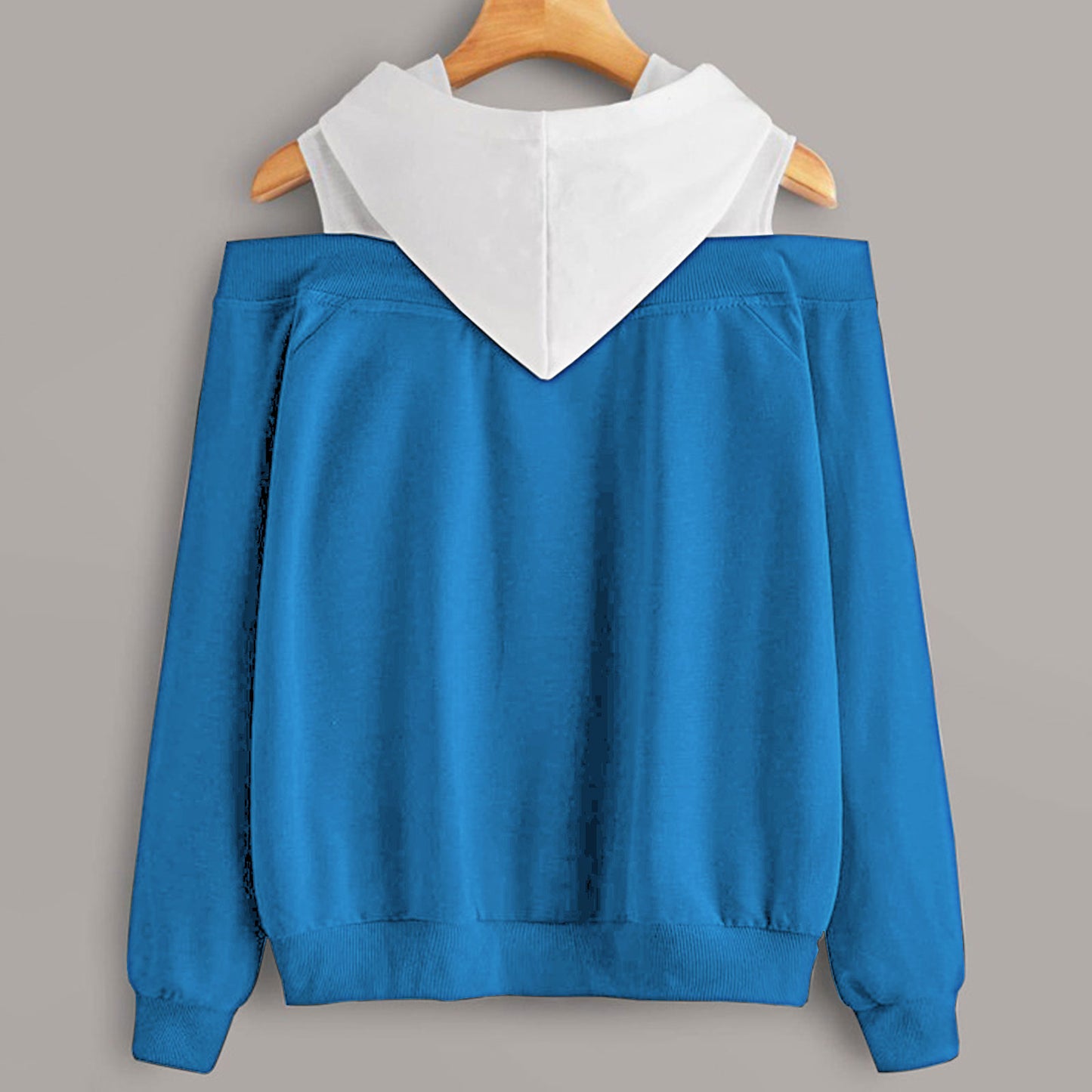 2 In 1 Colorblock Cold Shoulder Hoodie