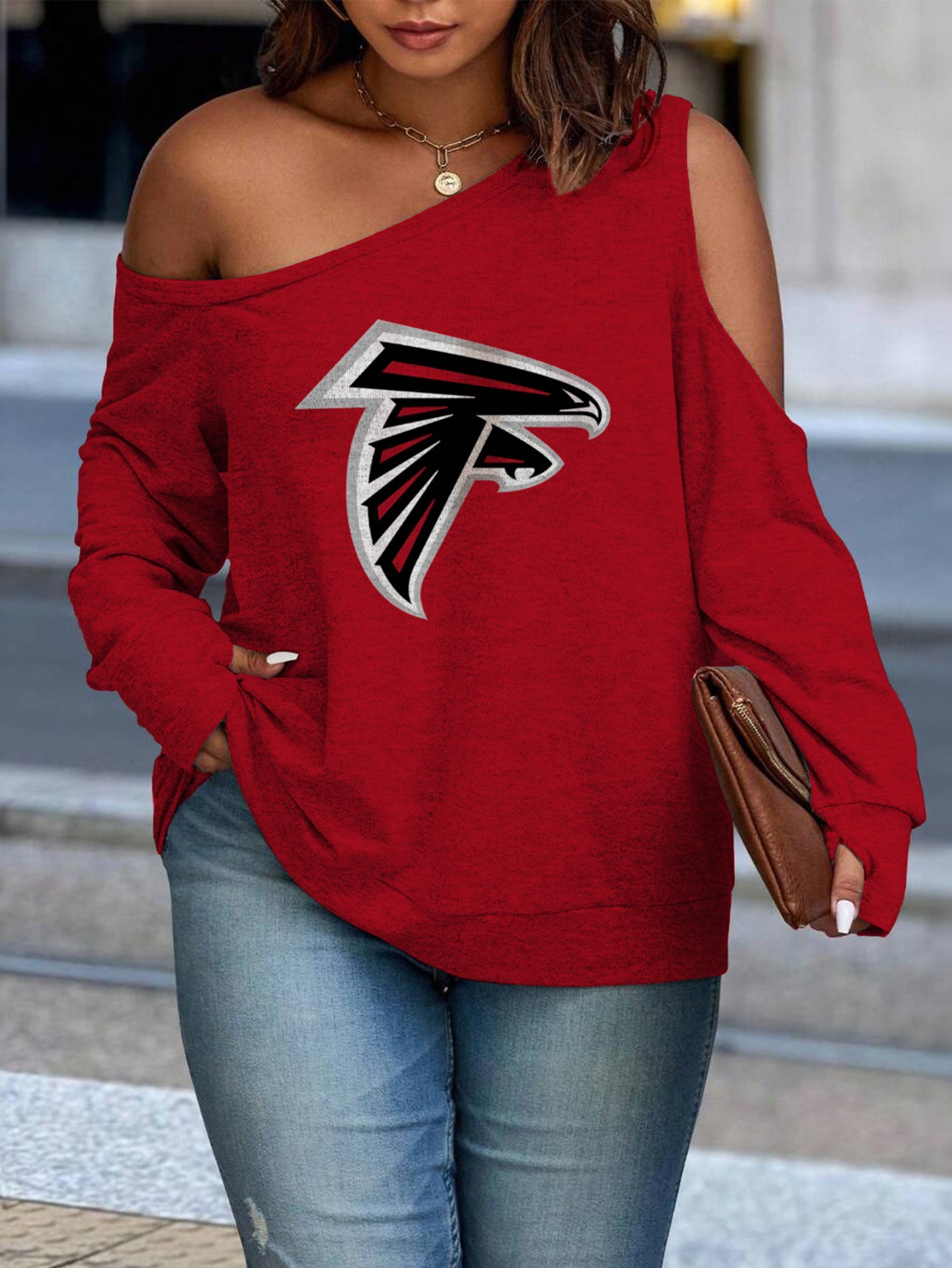 Asymmetric Off-Shoulder Women's Sweatshirt