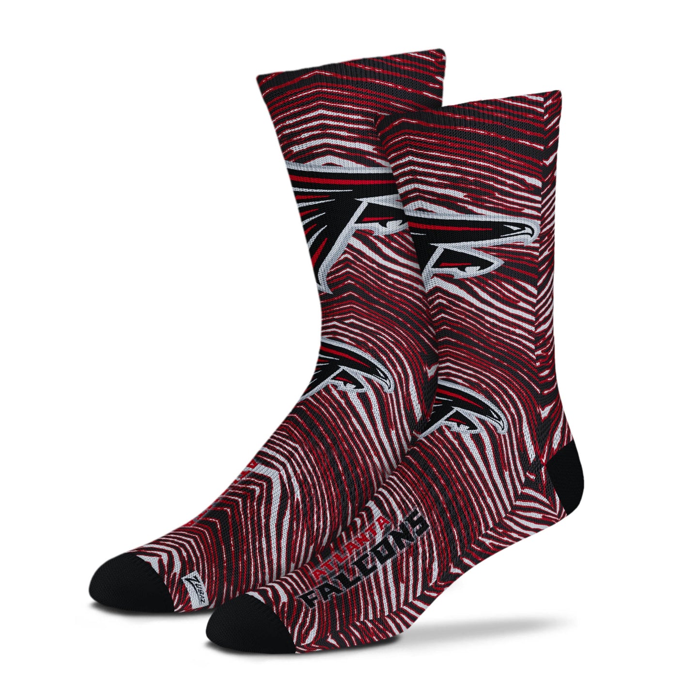 Zubaz By For Bare Feet NFL Zubified Adult and Youth Dress Socks, Atlanta Falcons, Large